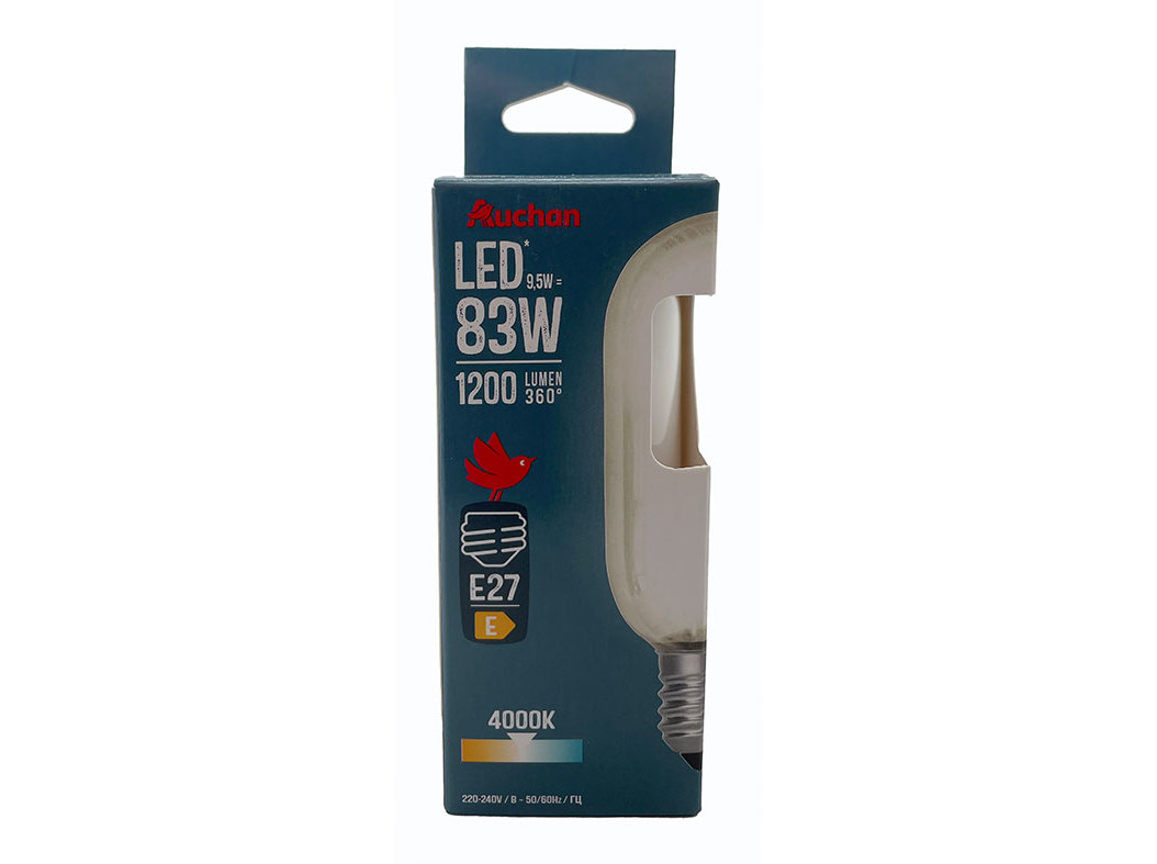 LÂMPADA LED AUCHAN E27 83W T45 LUZ BRANCA