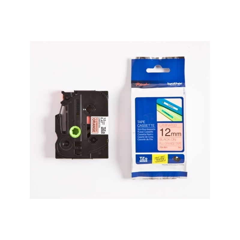 Brother P-Touch Band TZe-B31, 12 mm, schwarz auf orange