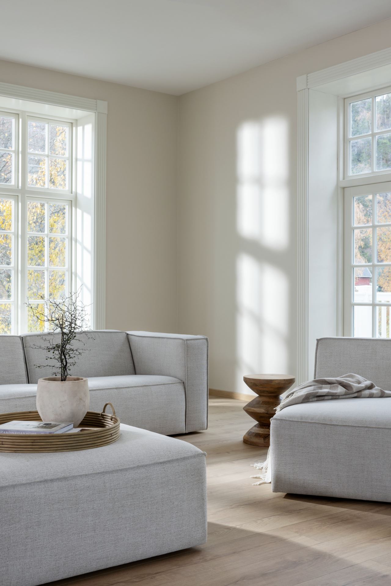 Modulsofa 1,5 seter m/armlene høyre natur - 110x93x73 cm