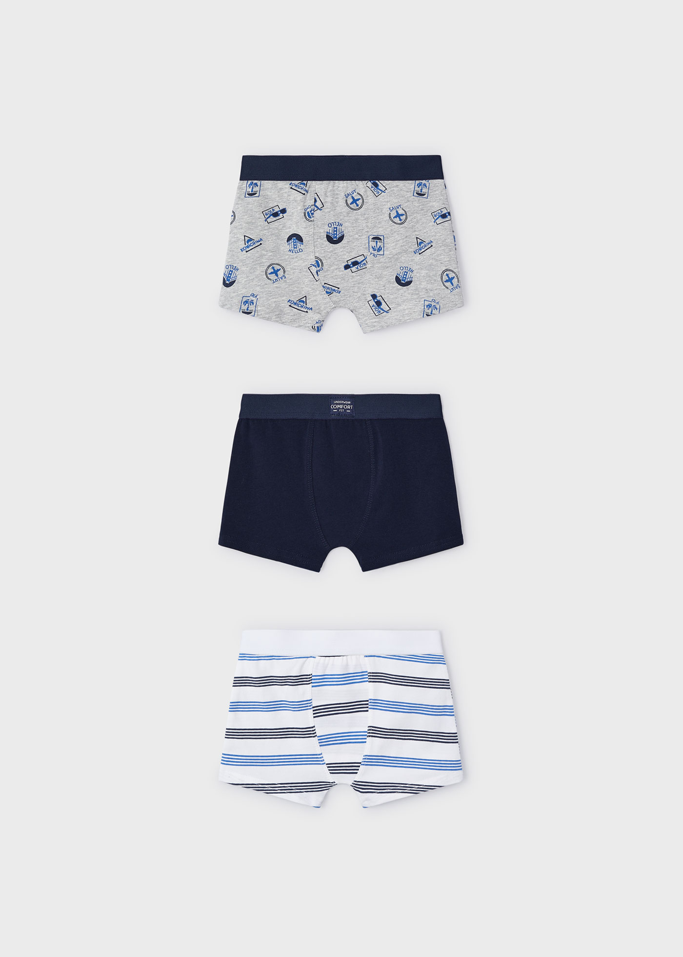 Conjunto de 3 cuecas boxer infantis Sol