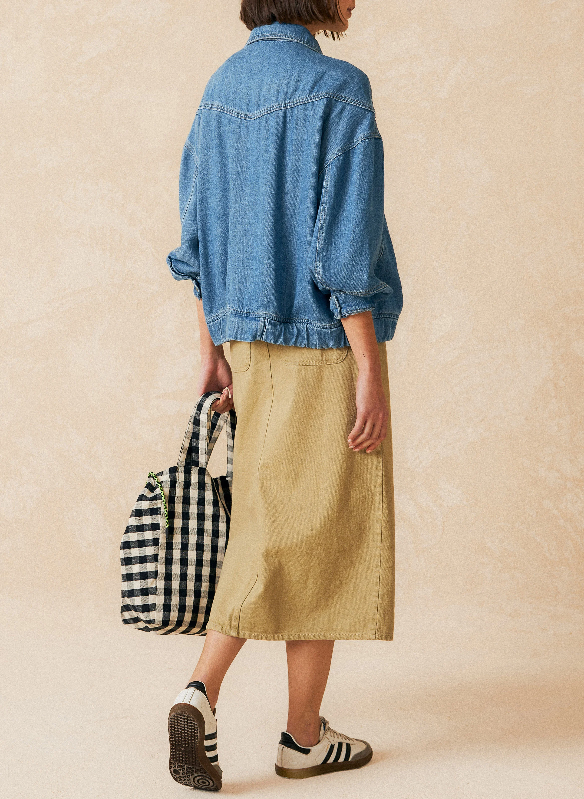 Veste ample e jean col classique | Jean Stone
