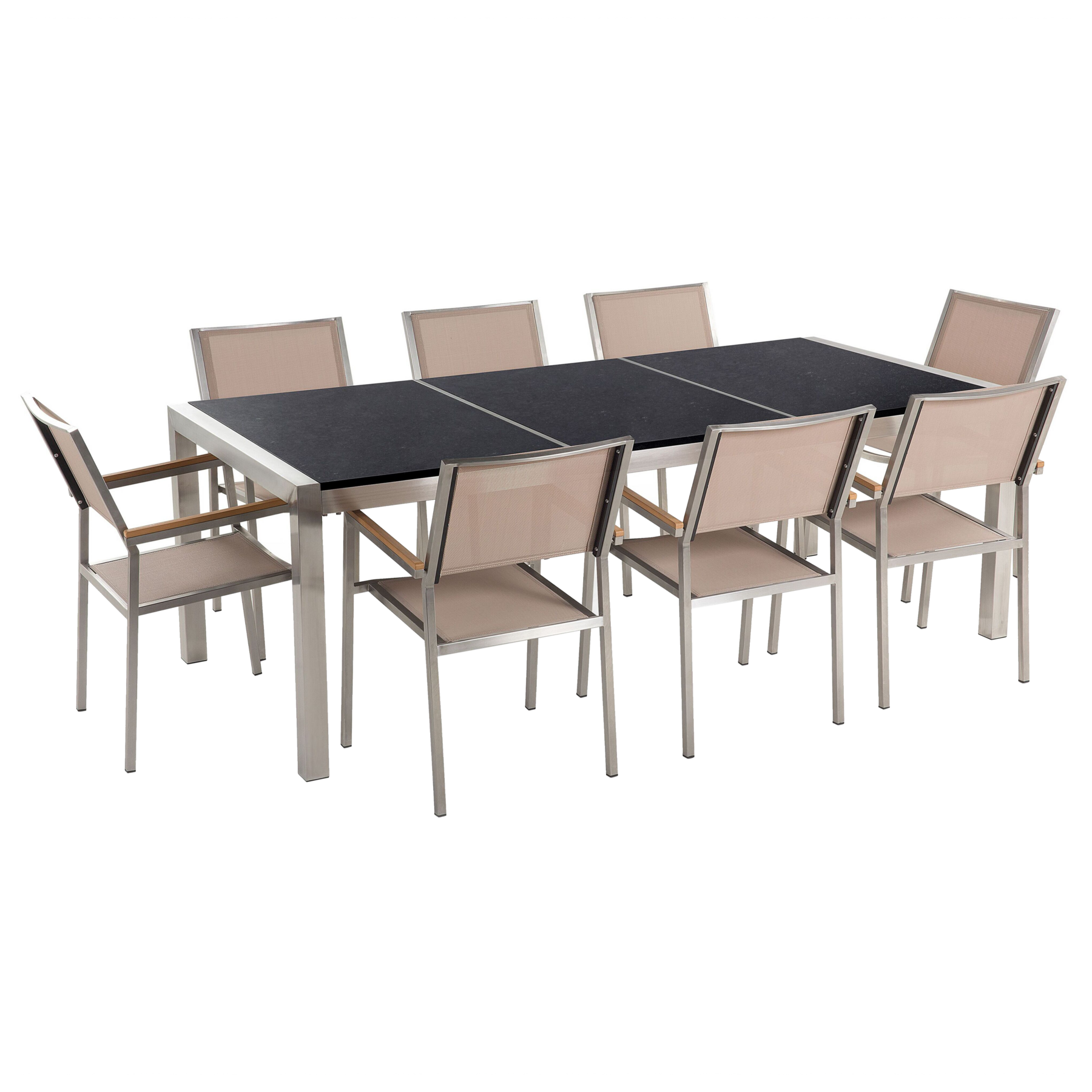Beliani - GROSSETO  - Tuinset voor 8 - Beige - Graniet