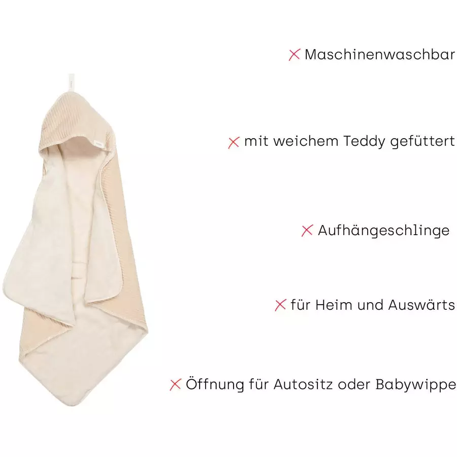 koeka Wickeltuch Plüsch Vik beige