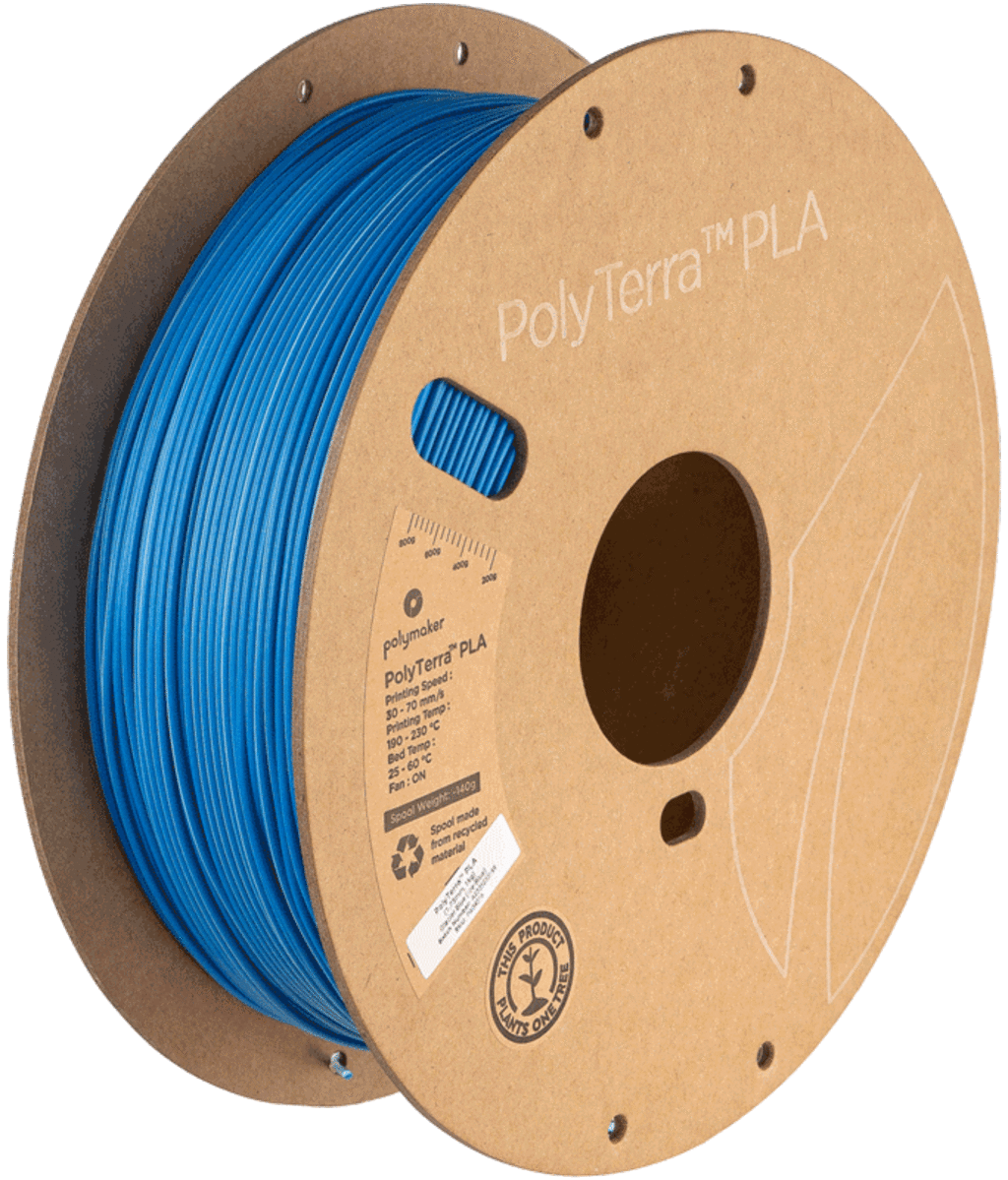 Polymaker  PolyTerra PLA Dual Glacier Blue Ice-Blue, 1,75 mm / 1000 g    Umweltfreundliches, zweifarbiges PLA-Filament mit mattem Finish
