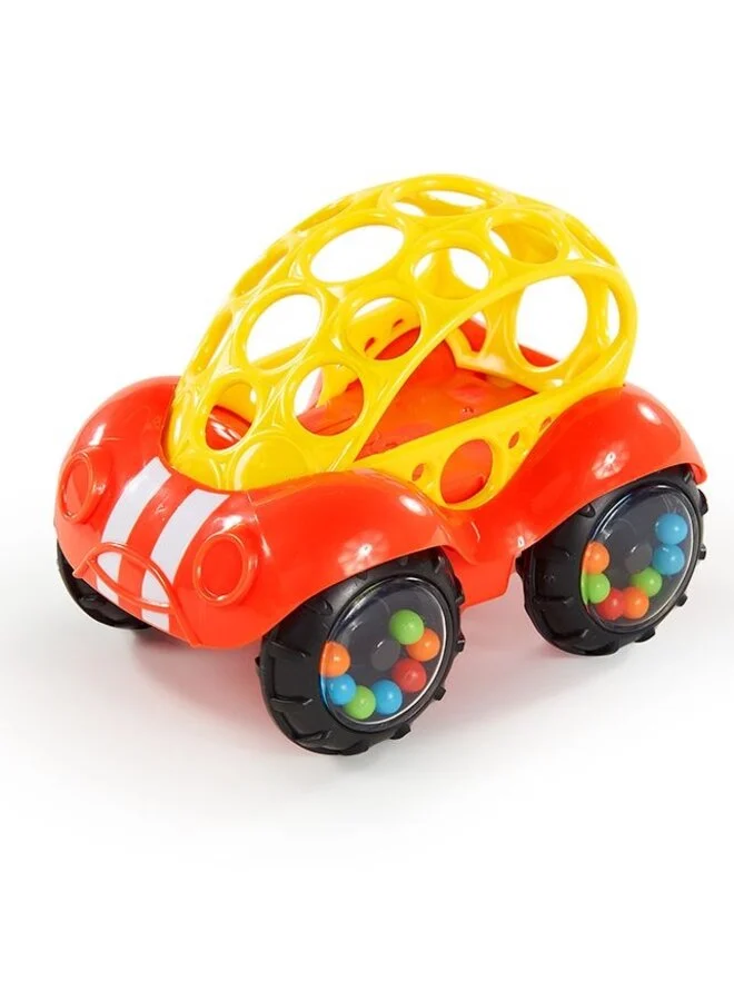 Oball Rattle & Roll Buggie Toy - red