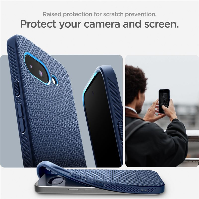 Google Pixel 9a Liquid Air Case Gummi Hülle (ACS09040) - Navy (Matt)