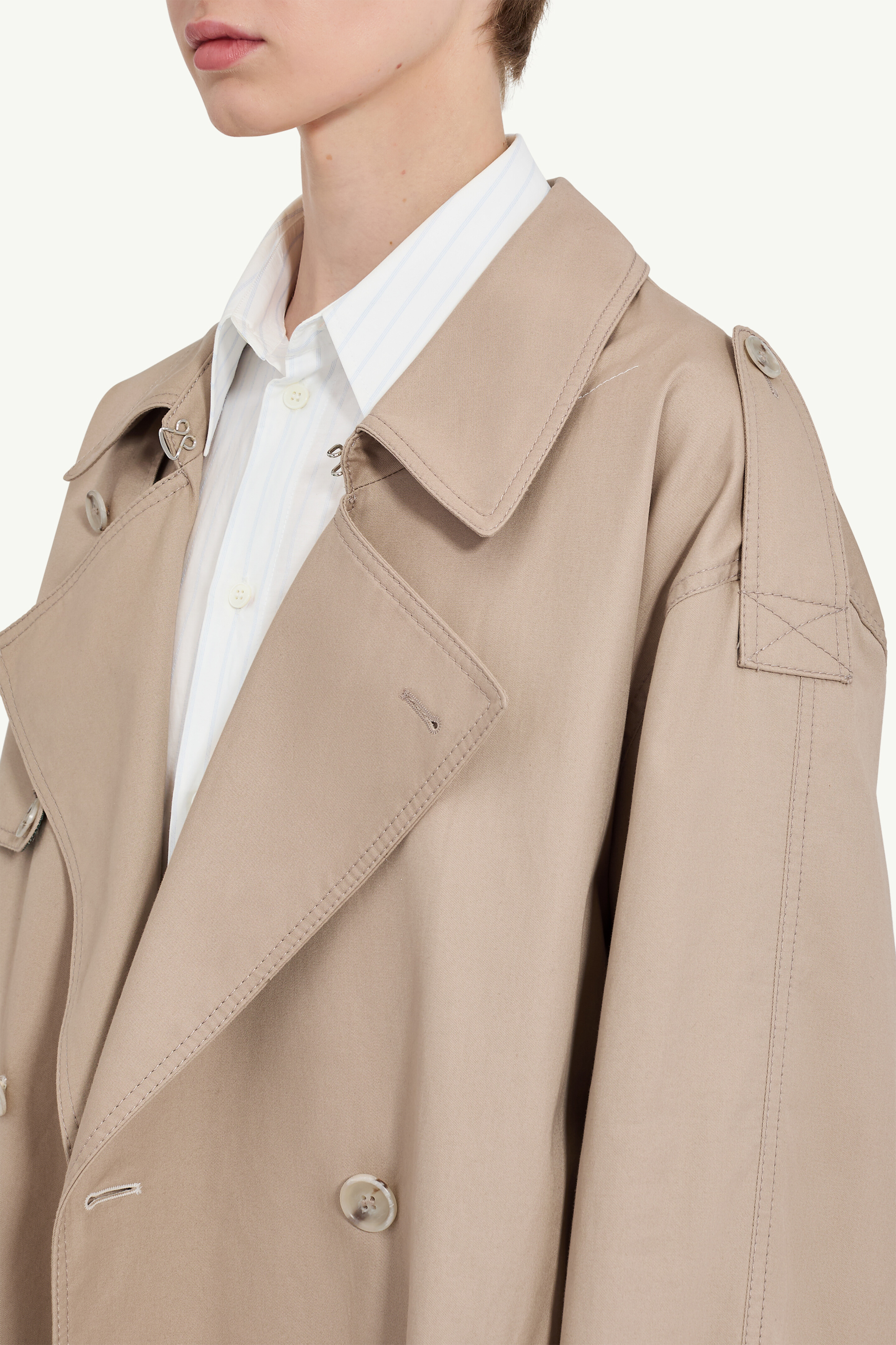 Sand Twist Double-breasted Trench Coat