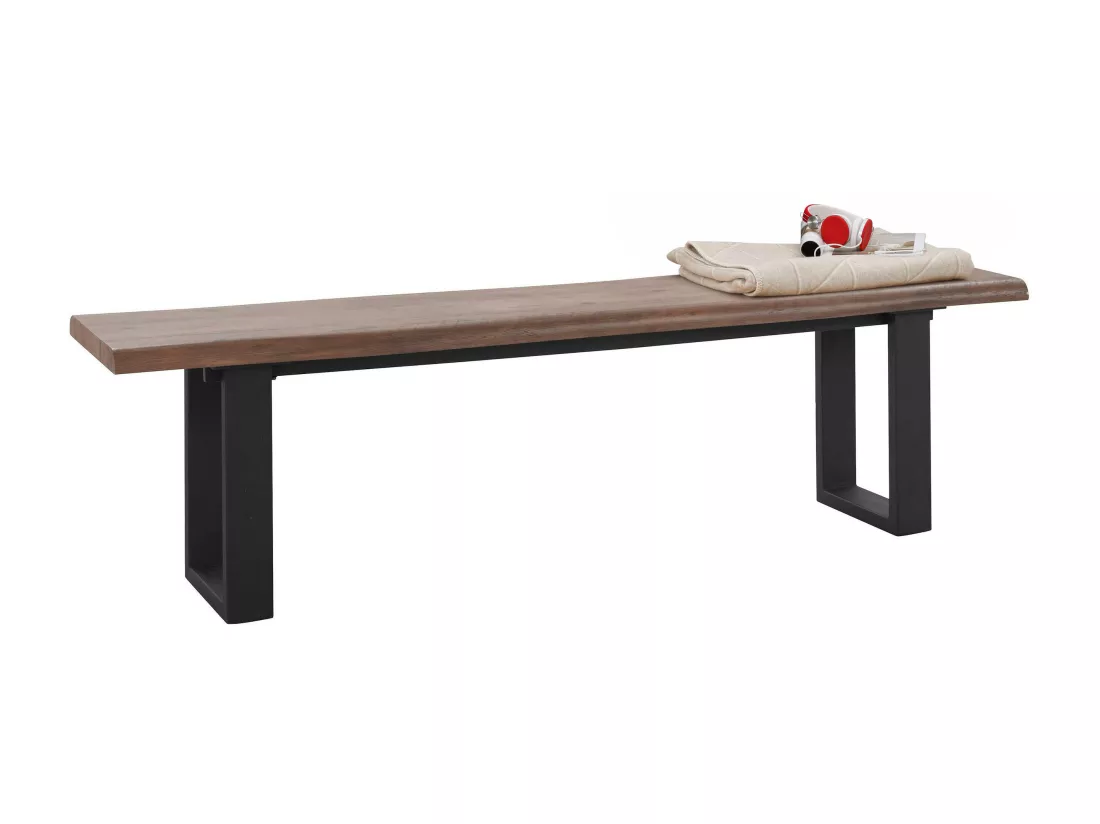 Selina | Banc 180 cm Nature MDF / Métal Noir