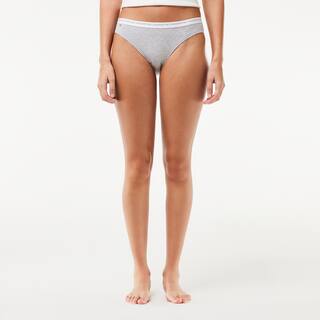 Lot de 3 culottes siglées en coton stretch Culottes & bas - Noir - Lacoste - Femme