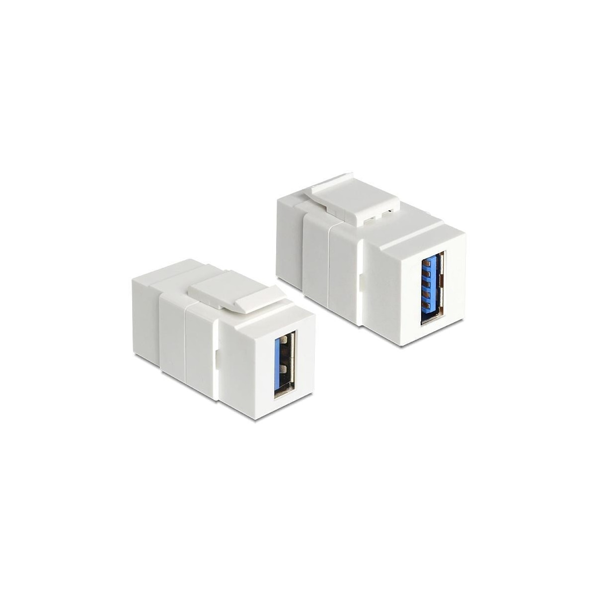 DeLOCK Keystone module, USB 3.0 A fe - fe, 19.2x14.9mm, white