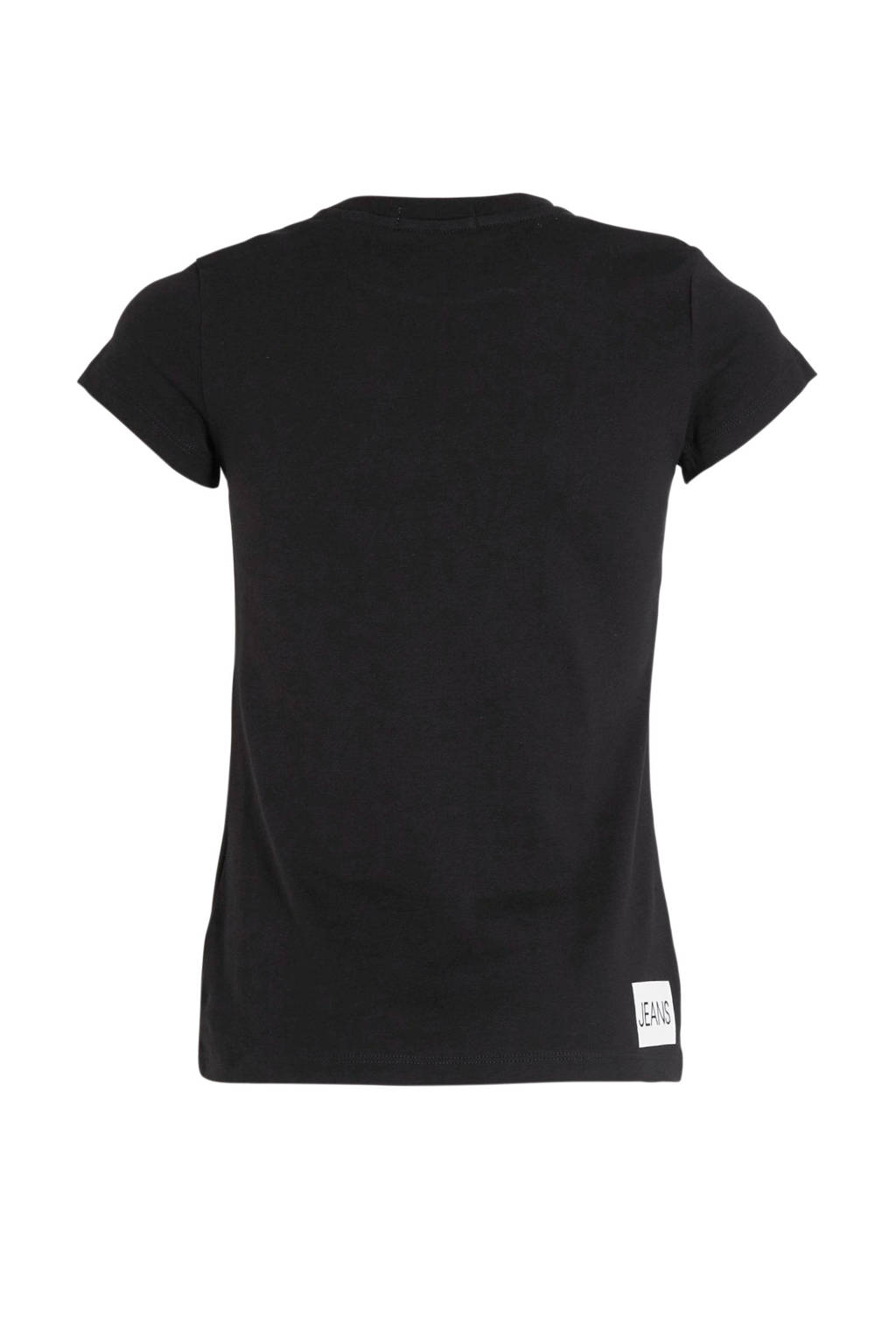 CALVIN KLEIN JEANS slim fit T-shirt met logo zwart
