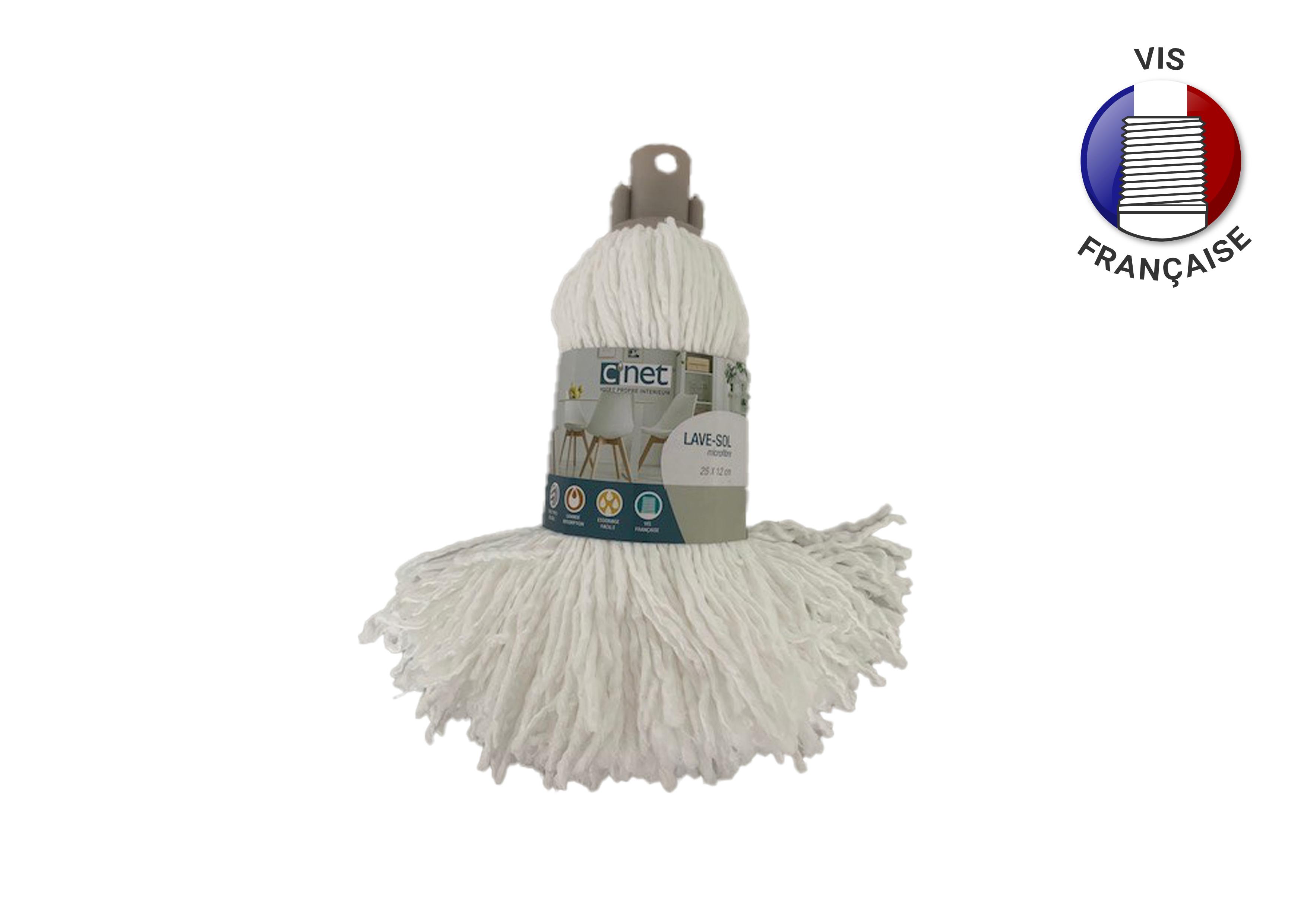 LAVE SOL MICROFIBRE FRANGES 25CM VIS FRANCAISE