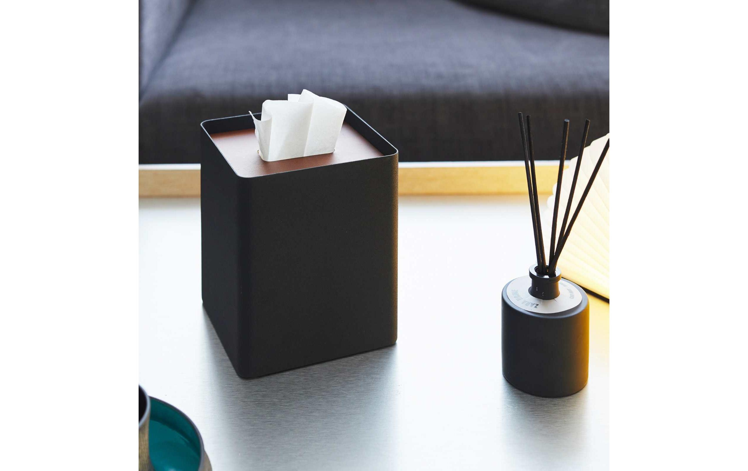 Kosmetiktuchbox Rin SchwarzQuadratische Taschentuchbox