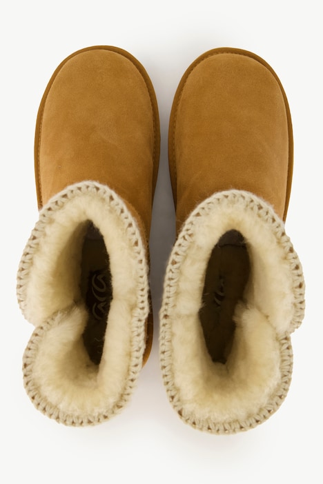 Ara Lammfell-Boots, Veloursleder, Stickerei, Weite H