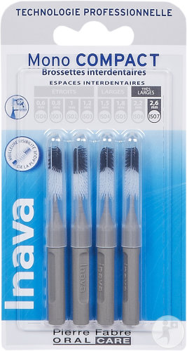 Inava Brossettes Interdentaires Mono Compact Iso 7 Grises 2,6mm Pièces 4