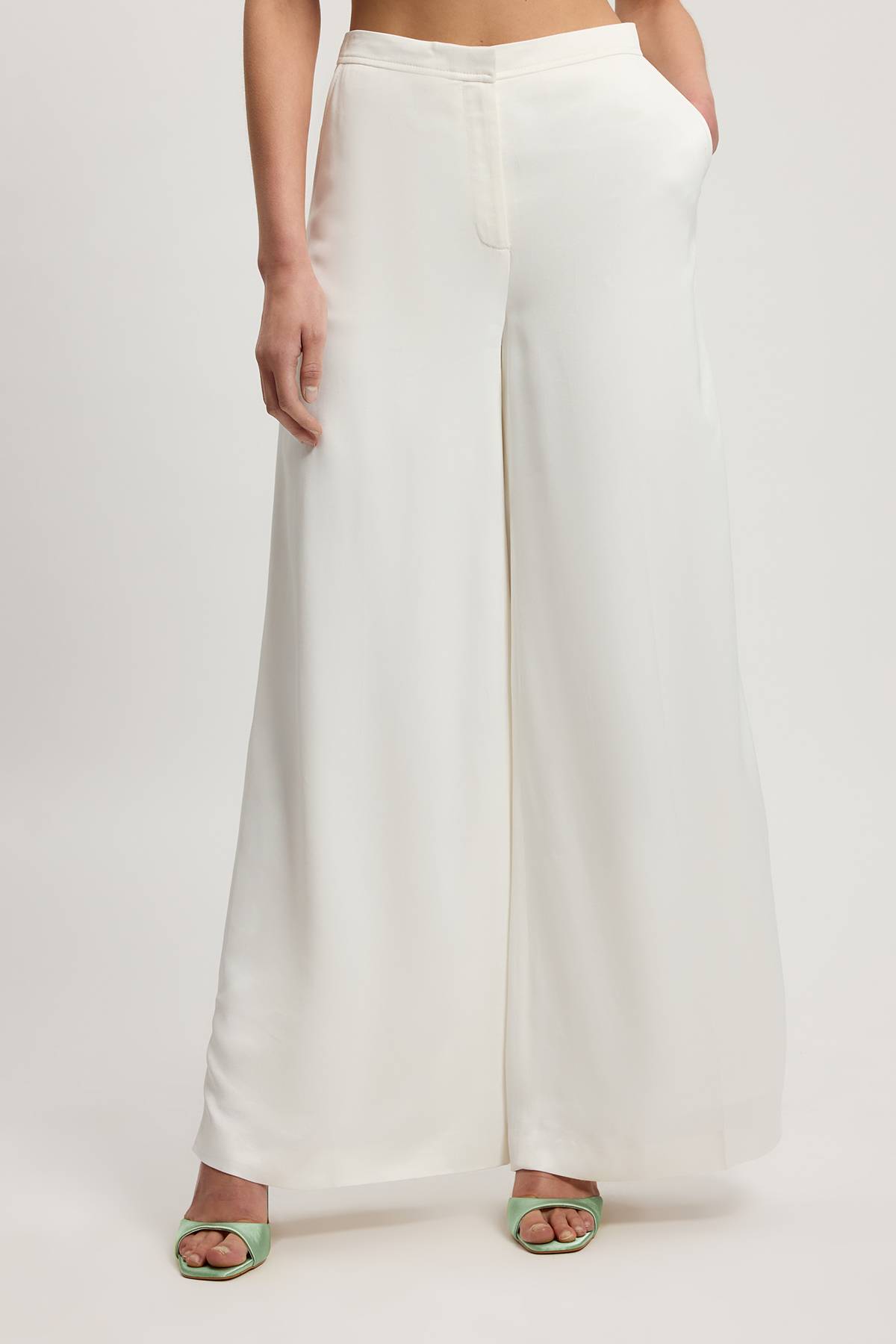 KarenMillen Pantalon Évasé Kick Flare Satiné Ajusté Petite