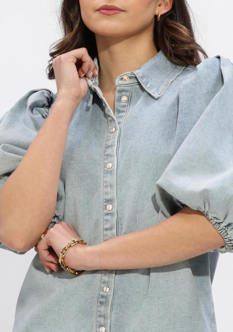blauwe janice mini jurk steff