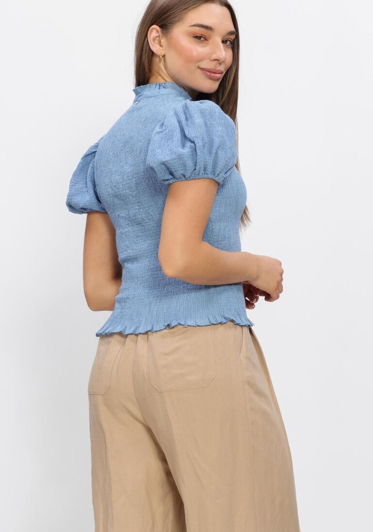 blauwe antik batik blouses angela smock blouse