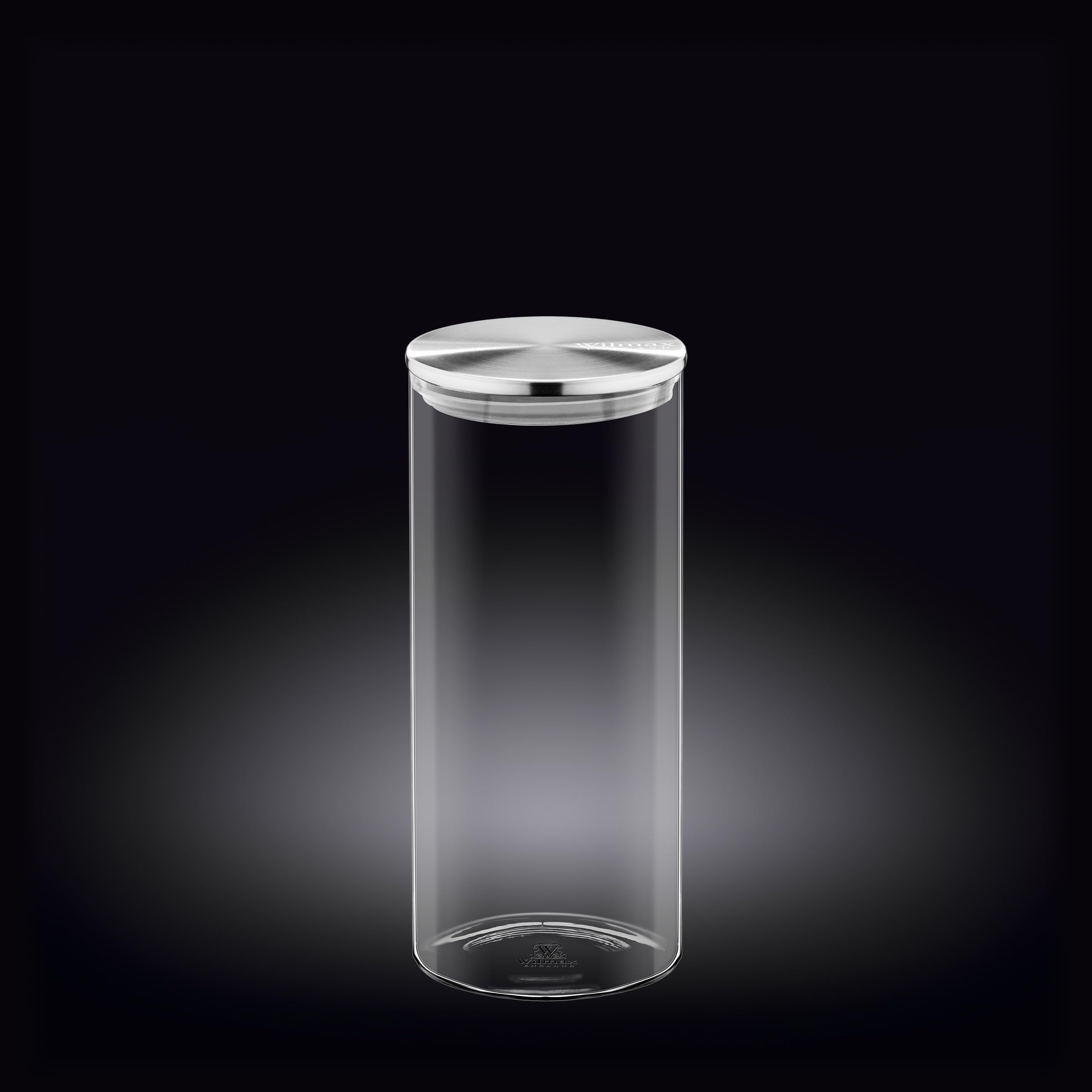 Formschöne Vorratsdose aus Borosilikatglas – 1500 ml, mit Edelstahldeckel und Silikoneinlage, ideal für Lebensmittelaufbewahrung