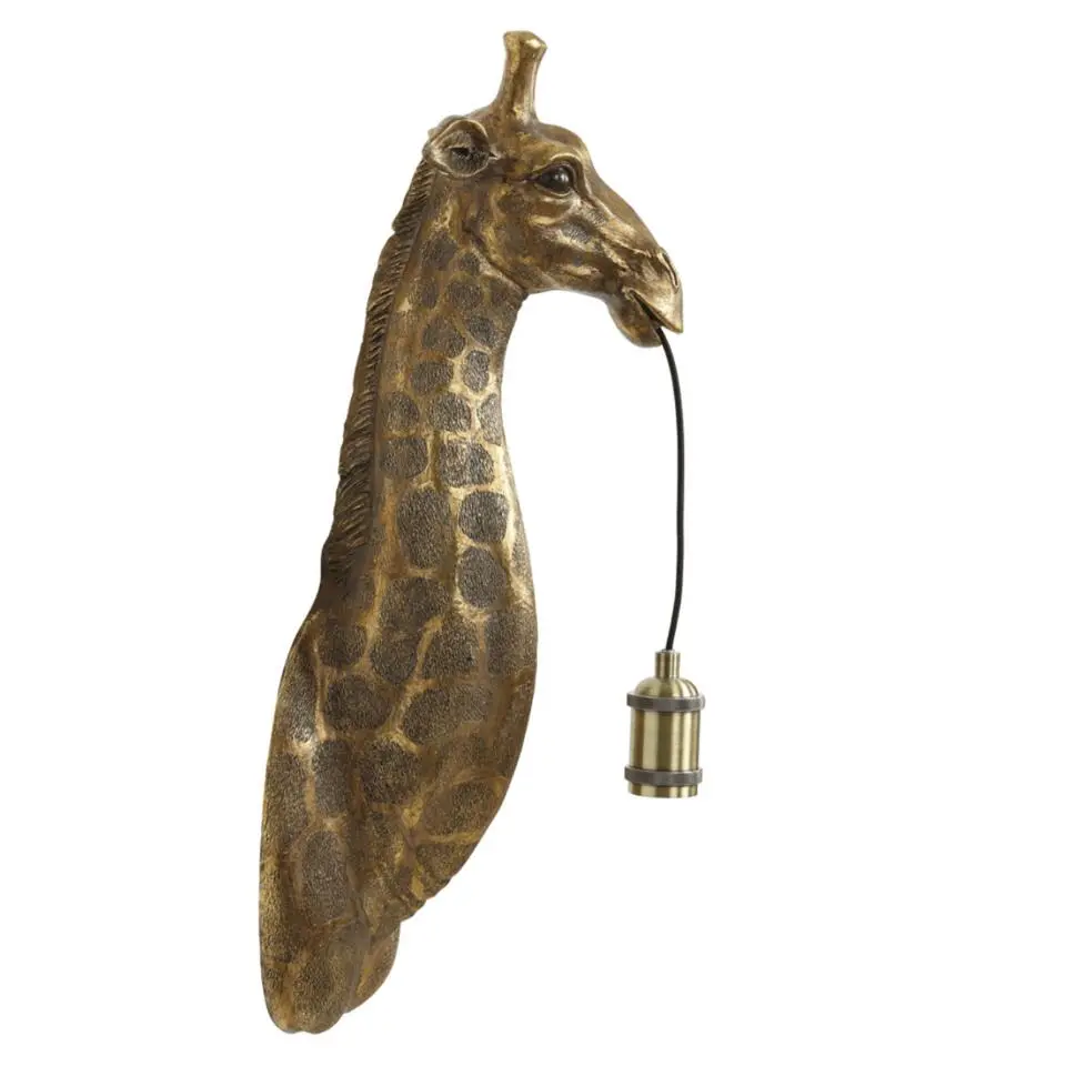 Wandlamp Giraffe - Antiek Brons - 20.5x19x61cm