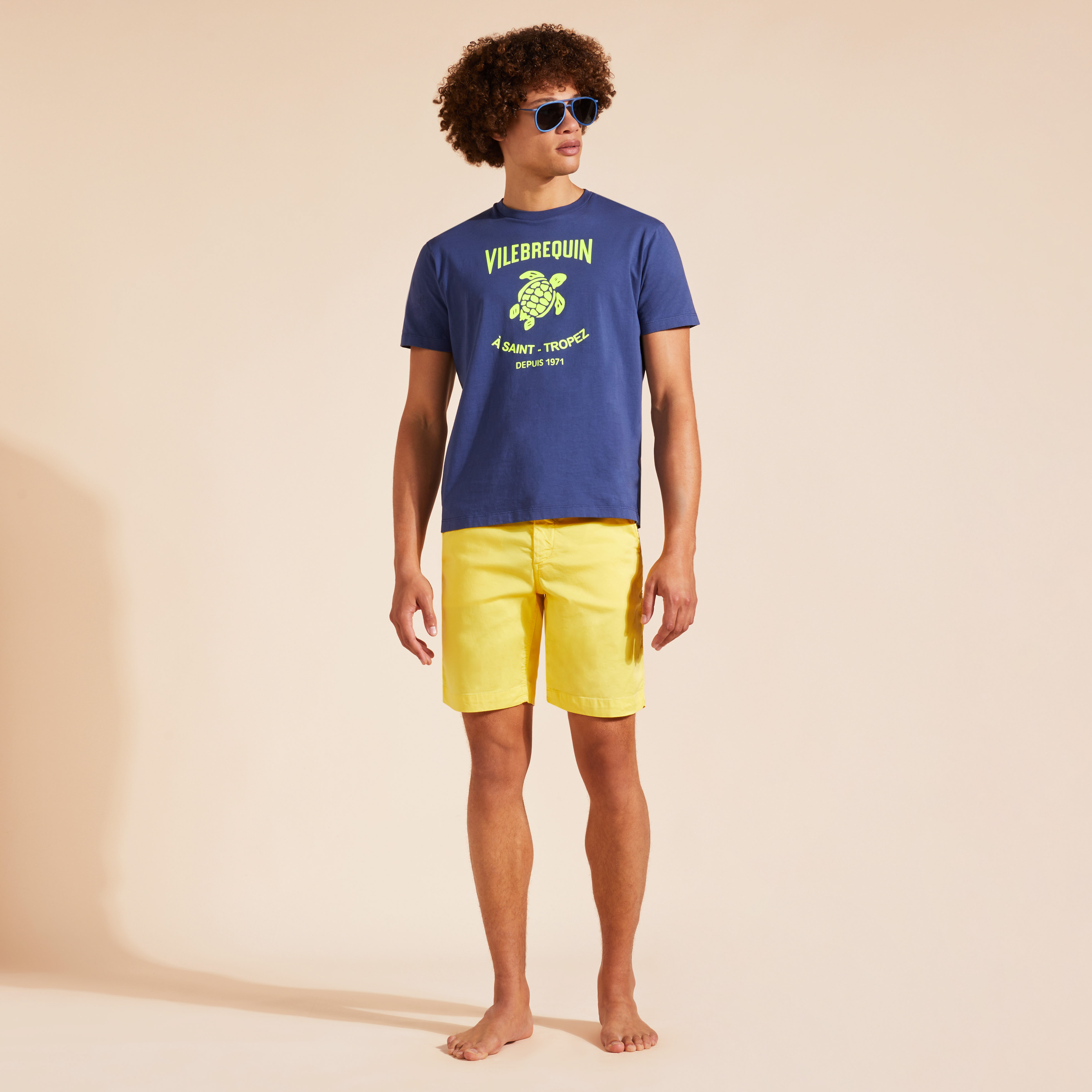 T-Shirt en Coton Imprimé Logo Tortue Homme Imprimé Logo Tortue