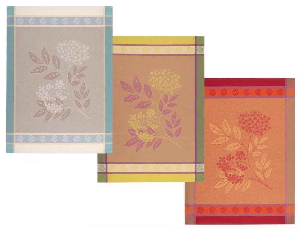 Lot de 3 torchons-Herbier