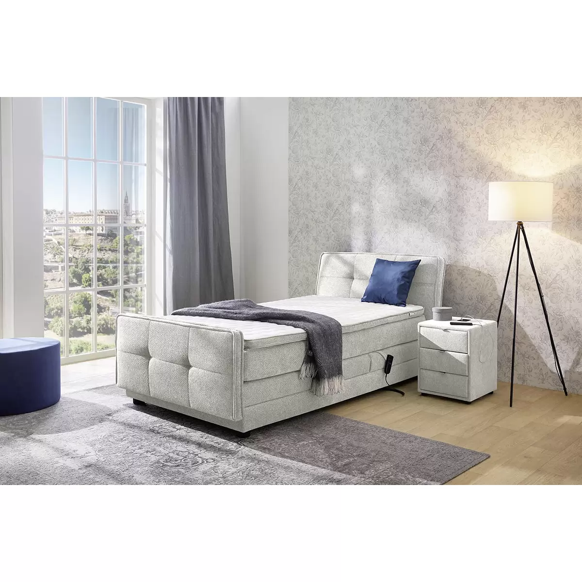 Boxspringbett Paulo 120x200 Hellgrau
