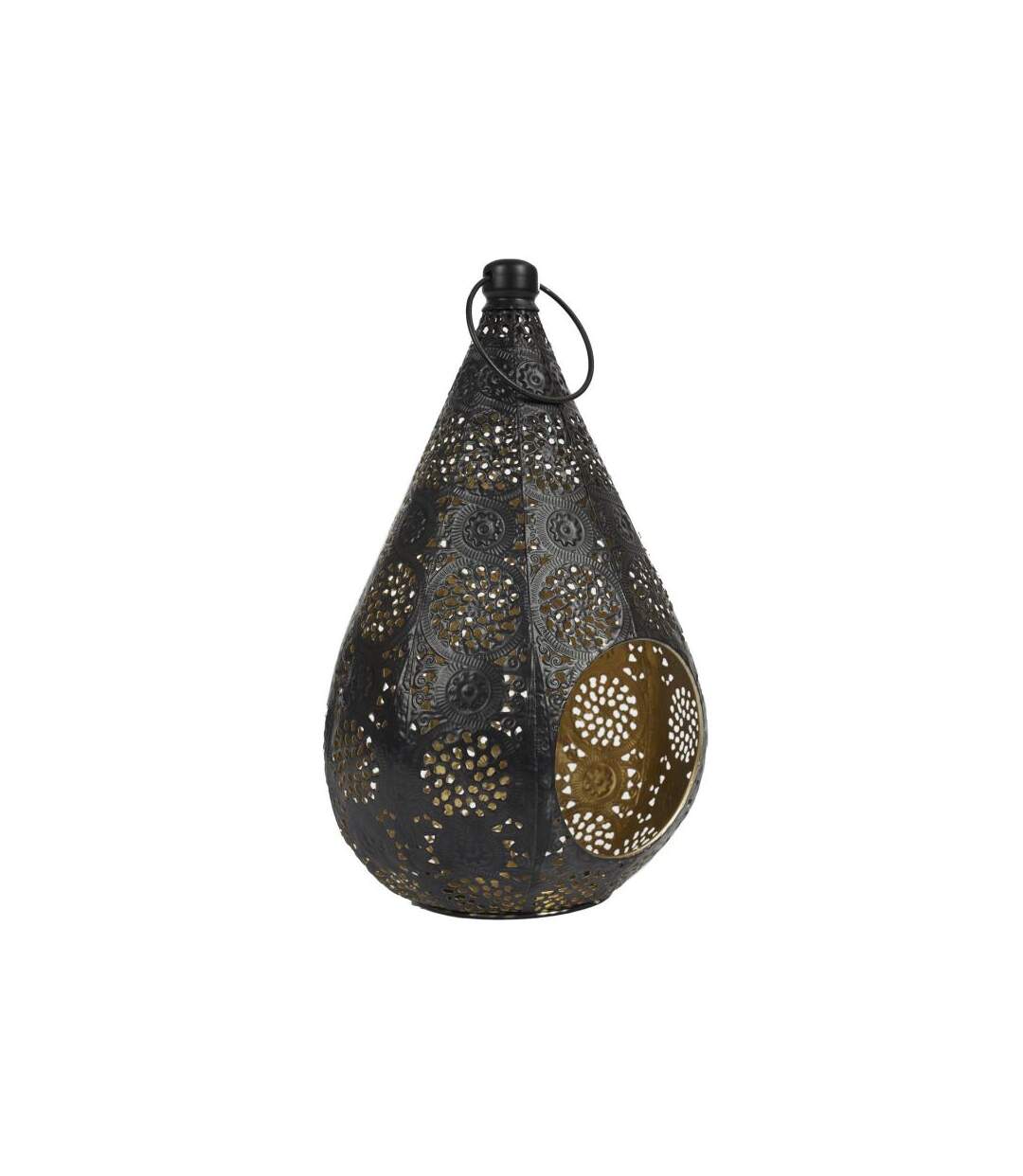 Paris Prix - Lanterne En Métal Ajourée mirage 33cm Noir