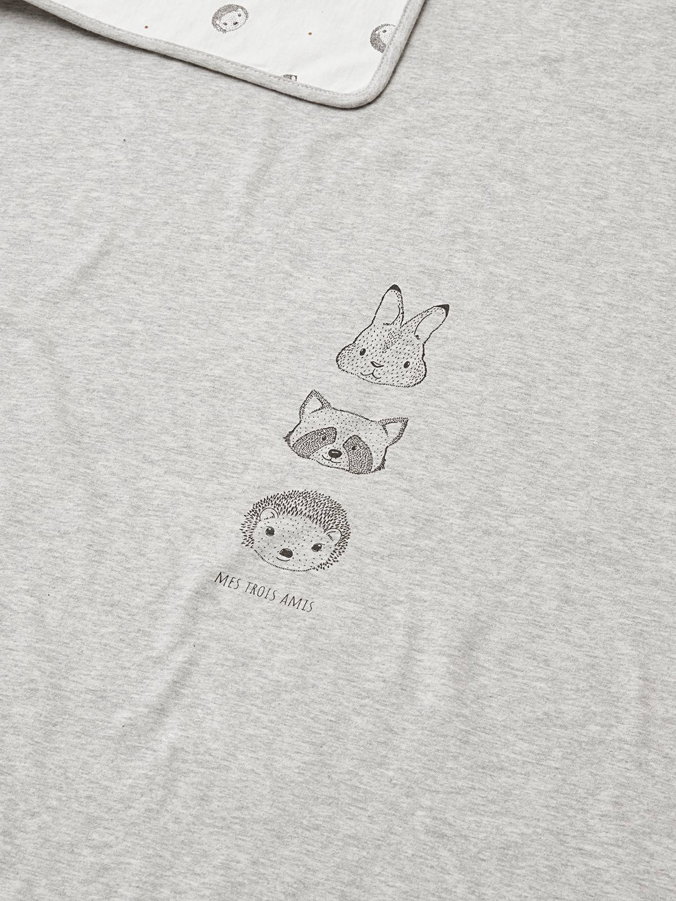 Manta de bebê em algodão orgânico* Mini Company, branca clara lisa com estampas
