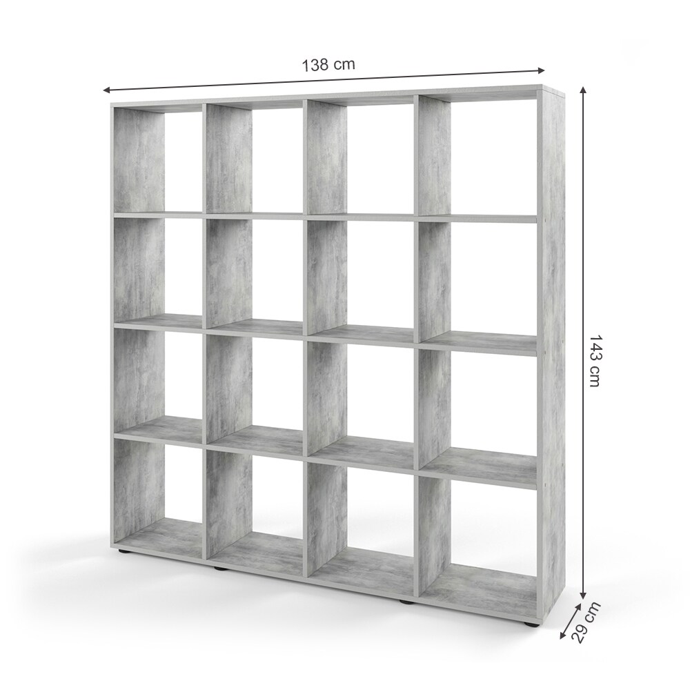 Vicco Raumteiler Bücherregal Standregal Aktenregal Regal 16 Beton