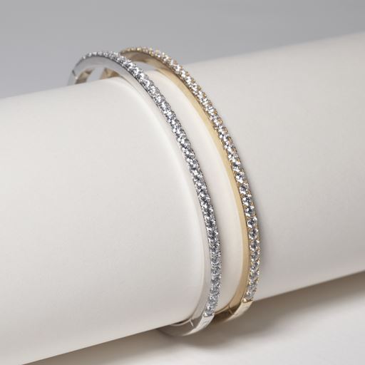 Sif Jakobs Jewellery Ellisse Bangle Armbånd, Sølv/Hvid