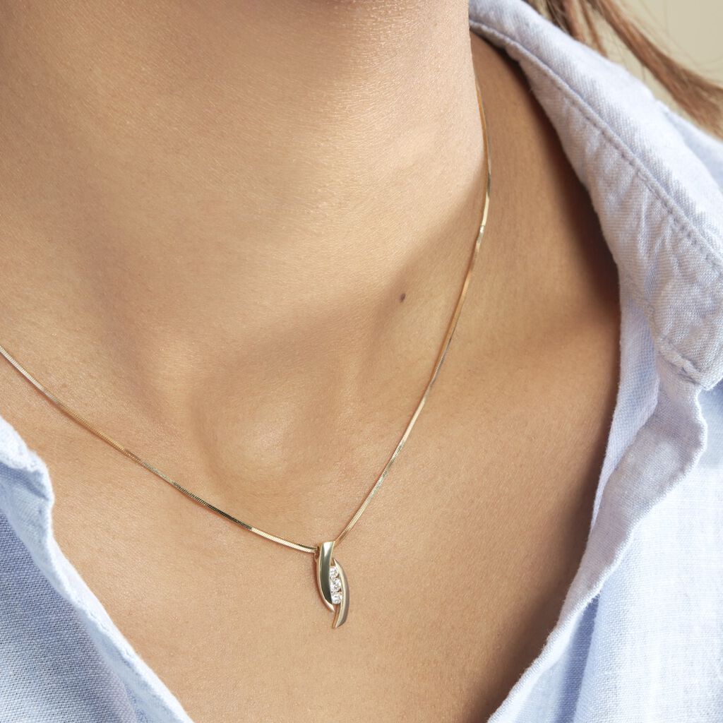 Collier Trilogie Or Jaune Diamant
