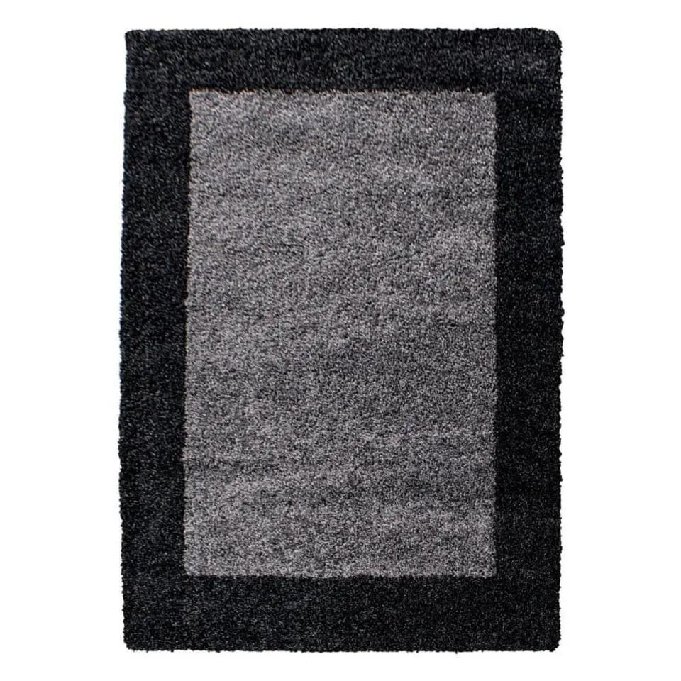 Basic Shaggy Kader vloerkleed Antraciet / Grijs Hoogpolig - 200x290 CM