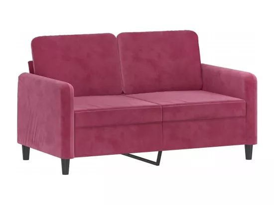 Ensemble de canapés 3 pièces avec coussins rouge bordeaux velours