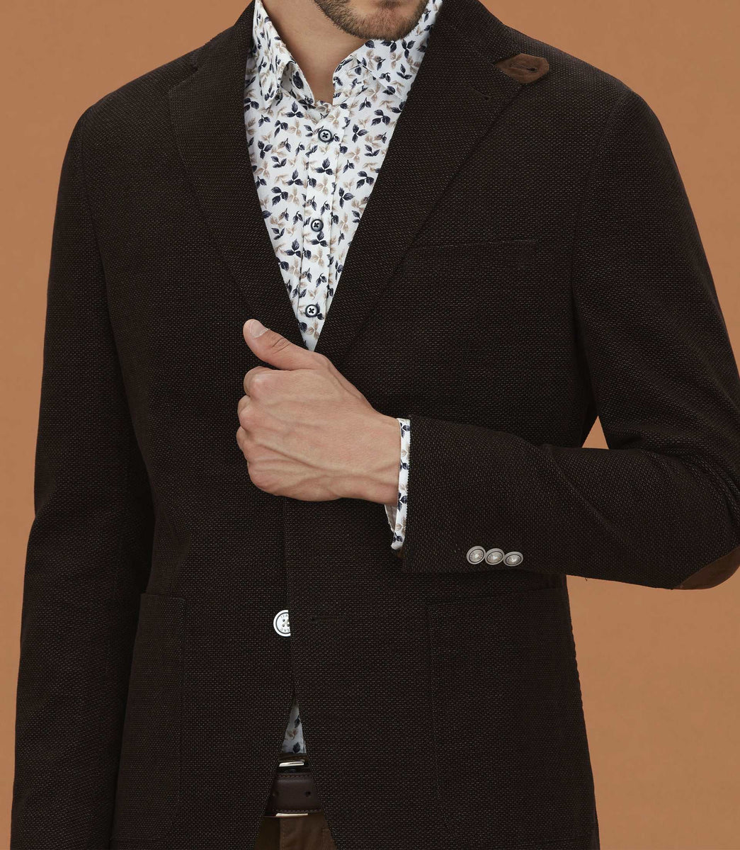 Veste casual velours marron 