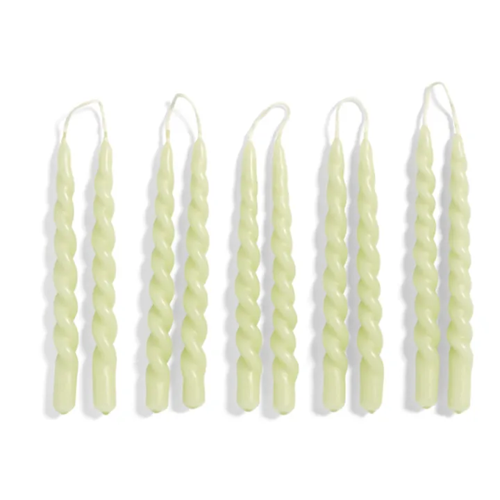 Hay Bougie Mini Swirl - Set de 10 | Vert pâle