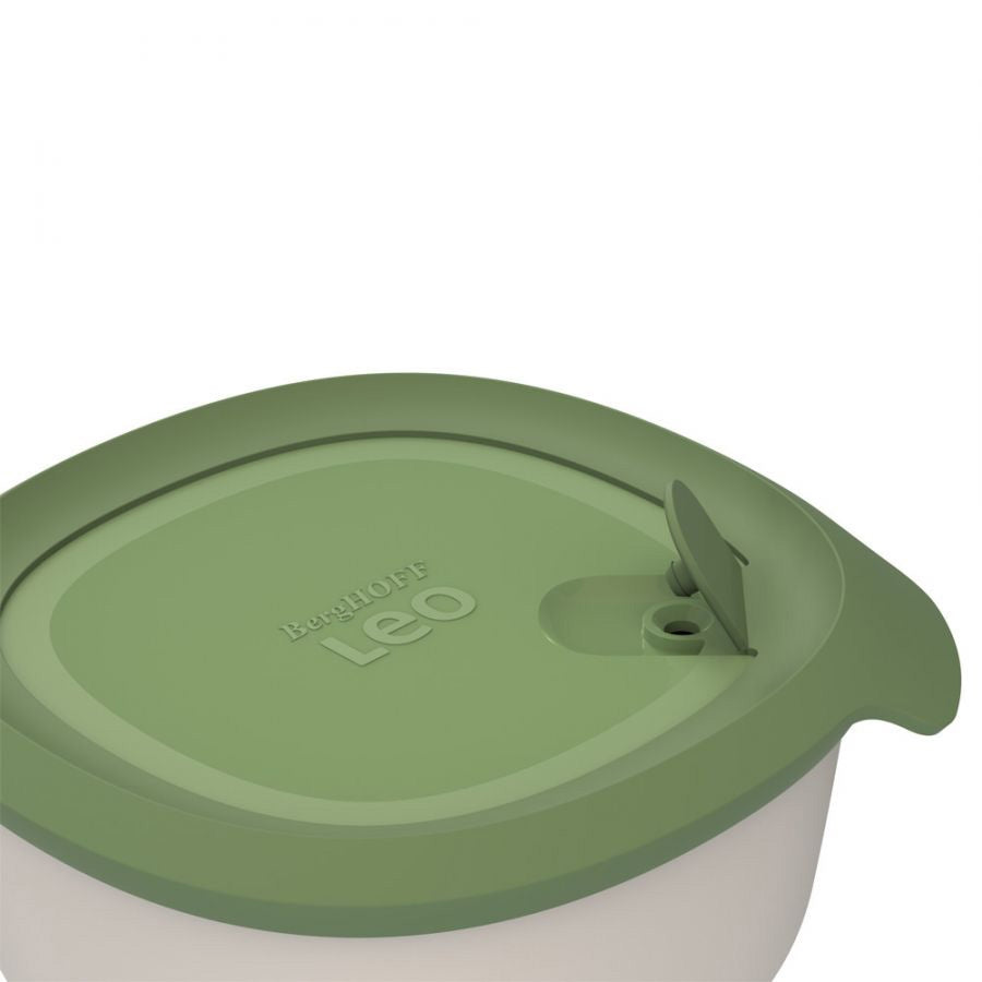 Lunchset met bestek, Wit|Groen - Polypropyleen - BergHOFF|Leo Line