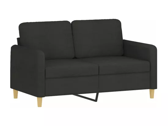 Ensemble de canapés 3 pcs avec coussins Noir Tissu