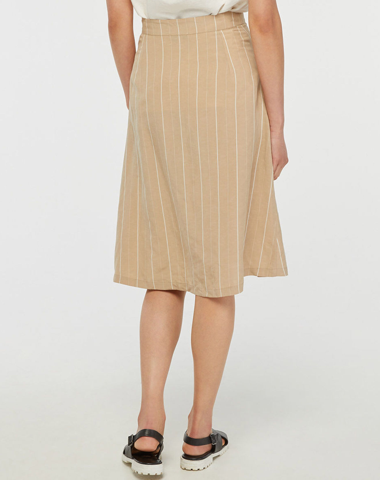 Jodhpur Jupe en Lin mélangé Bono rayé beige