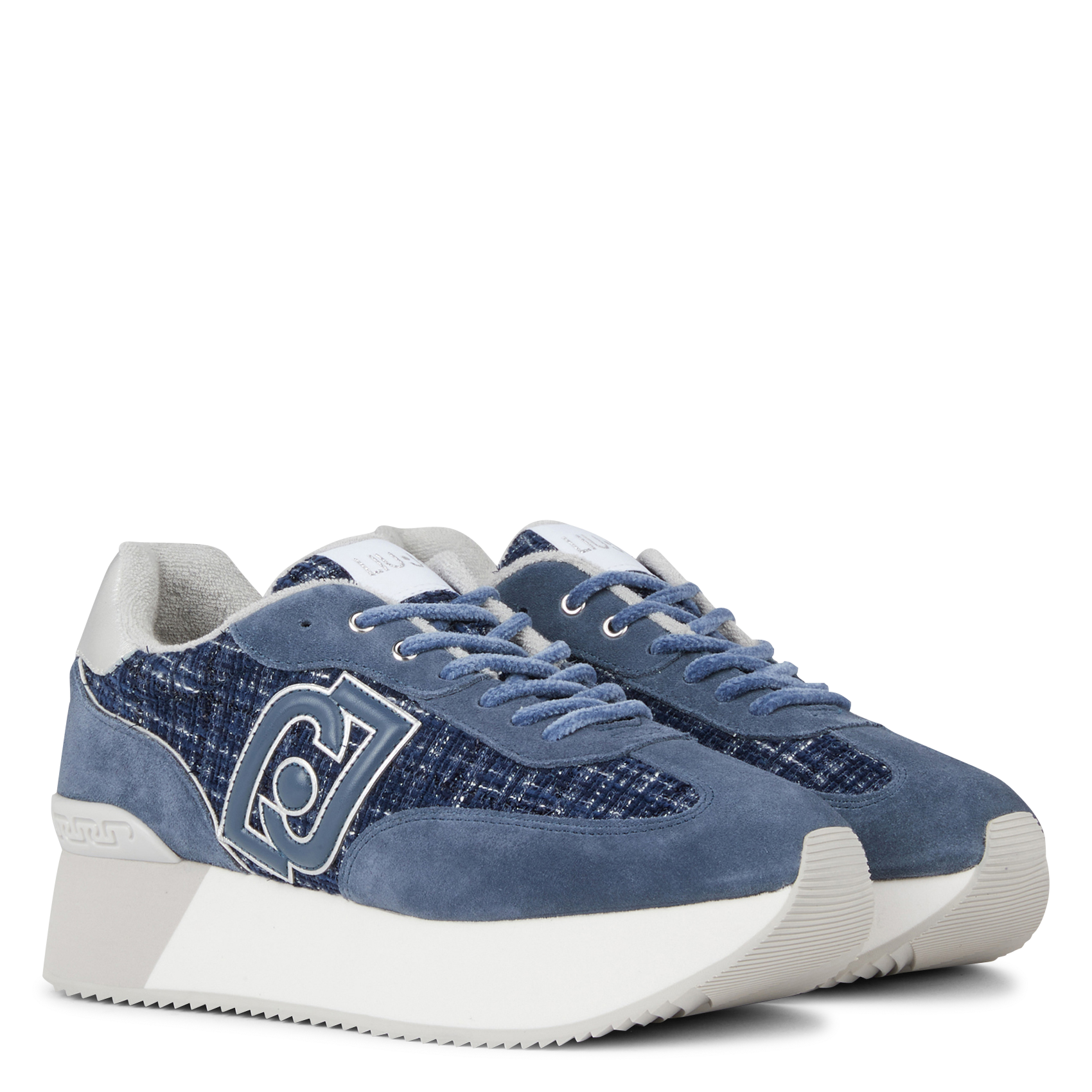 DREAMY 02 - Baskets à plateforme en cuir mélangé | Bleu