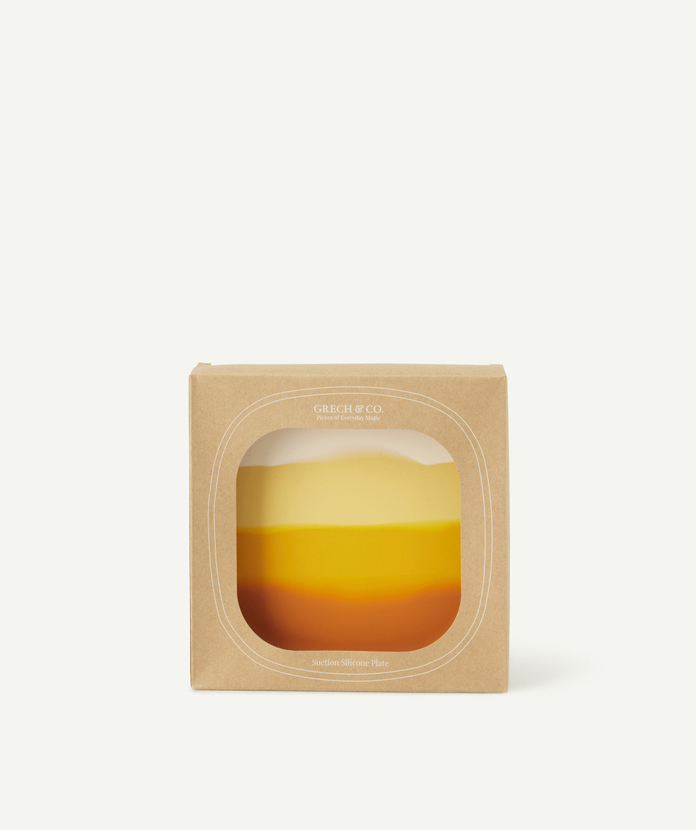 GRECH & CO.ASSIETTE ORANGE ENFANT EN SILICONE