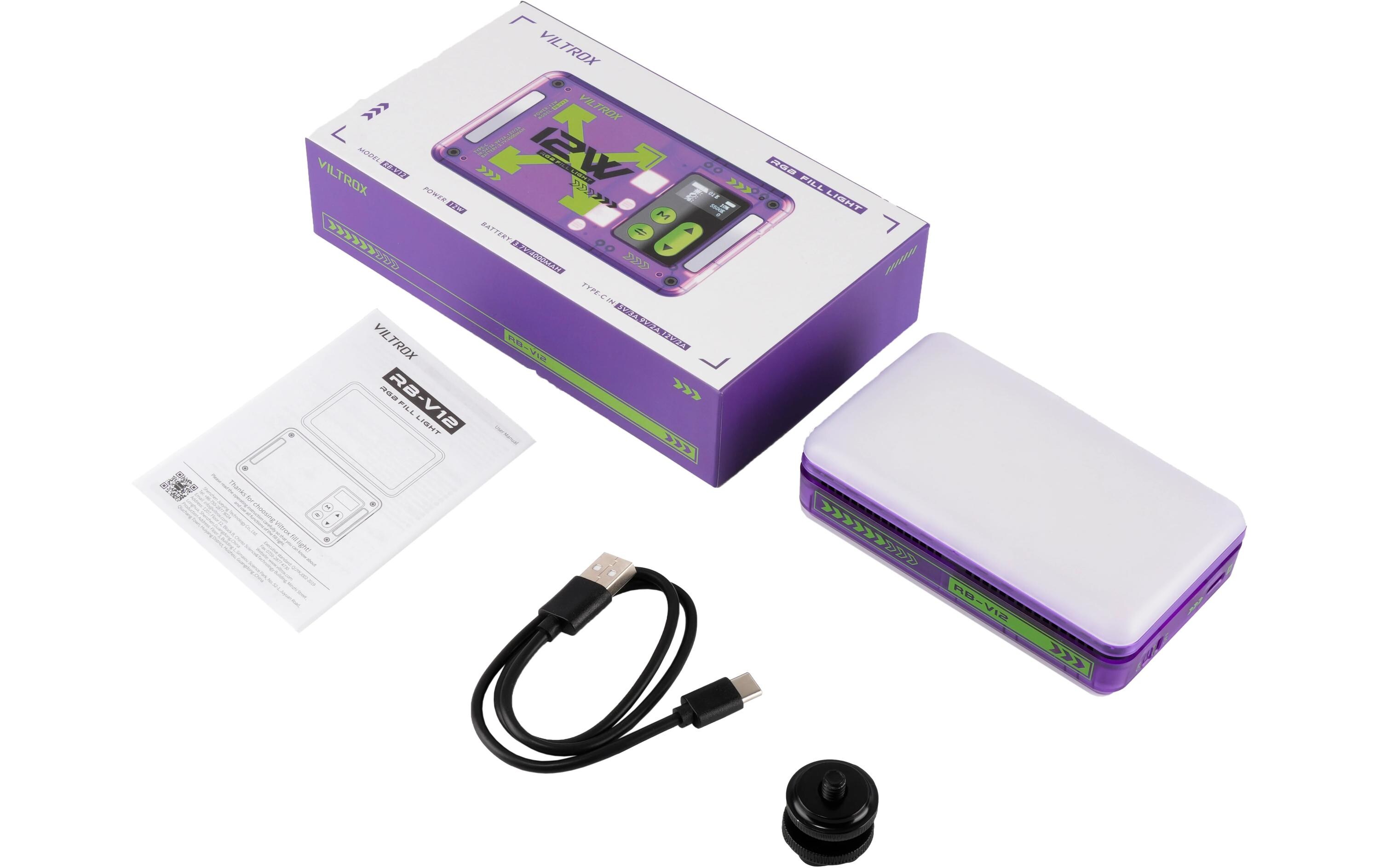 Videoleuchte RB-V12 RGB LED Light PanelMagnetische tragbare RGB-LED-Leuchte