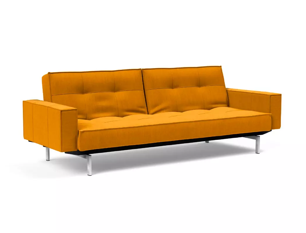Schlafsofa mit Armlehnen Splitback Chrom