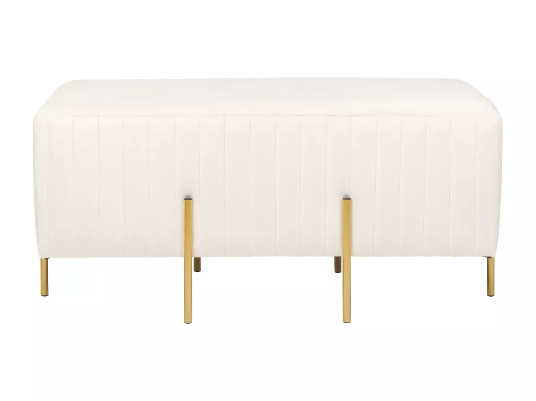 Bout de lit en velours blanc crème DAYTON