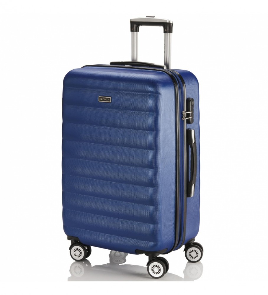 Mala de viagem rígida de tamanho médio com 4 rodas ITACA 71260 Azul - 65 x 42 x 26 cm -