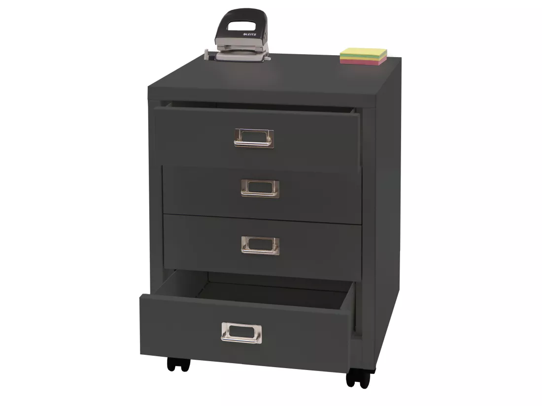 Caisson à roulettes MCW-L49, gris foncé