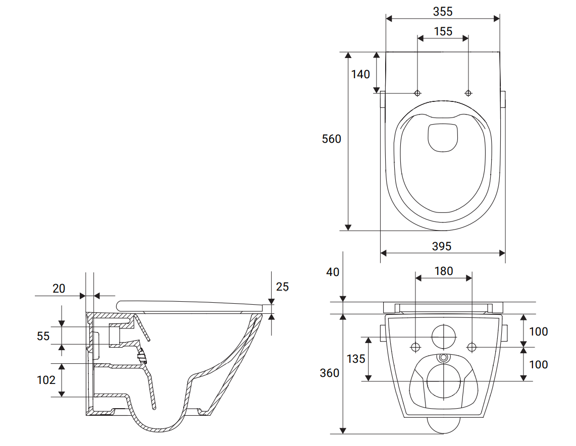 Plazan Genera Ultimate douche wc randloos met softclose zitting zwart