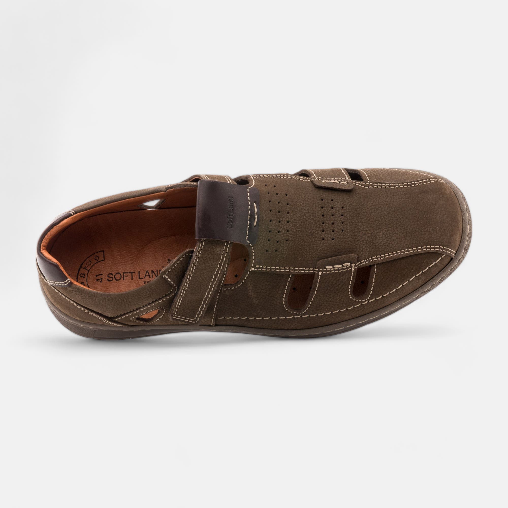 Sandales Homme en cuir marron