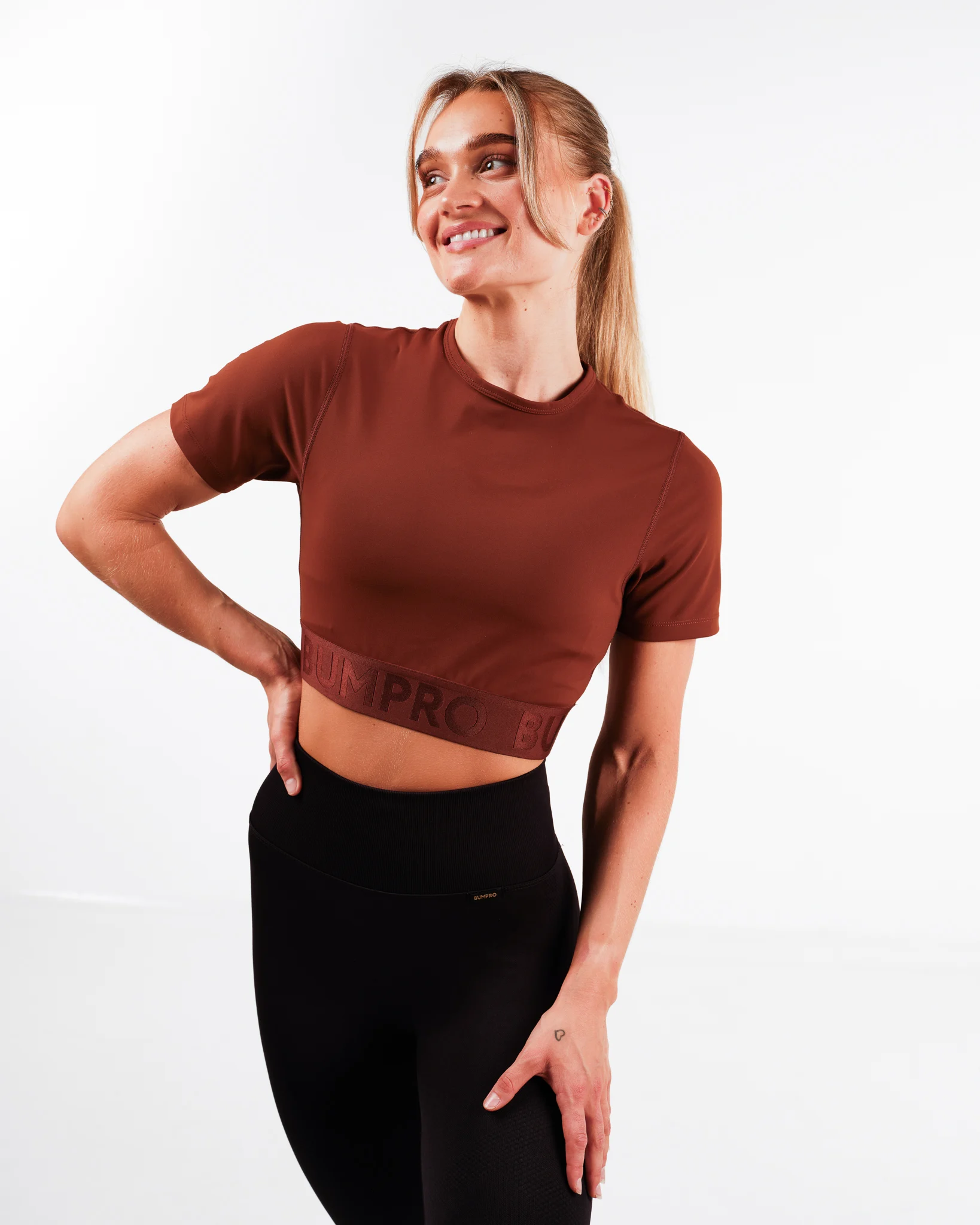 Bumpro Lively Crop Tee Brown Chocolate