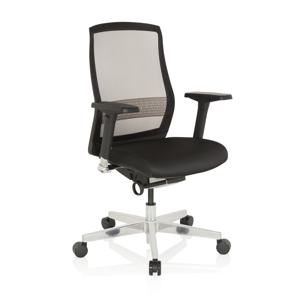 High End Bürostuhl FOUNTAINE Stoff/Netzstoff mit Armlehnen (höhenverstellbar) hjh OFFICE